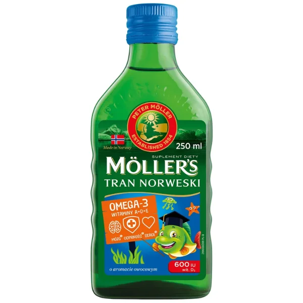 Moller's Tran Norweski, powyżej 3 lat, aromat owocowy, 250 ml