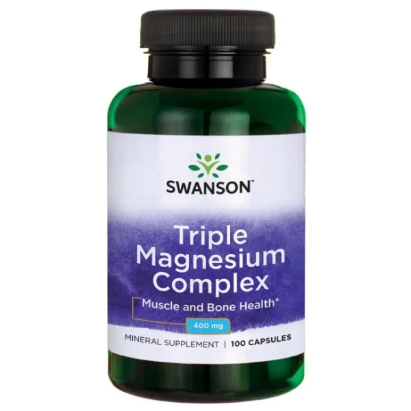 Swanson Triple Magnesium Complex, magnez 400 mg, 100 kapsułek