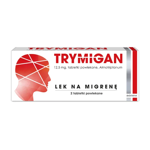 Trymigan 12,5 mg, na migrenę, 2 tabletki powlekane