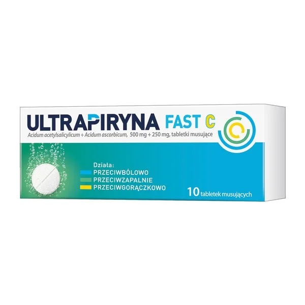 Ultrapiryna Fast C 500 mg + 250 mg, 10 tabletek musujących