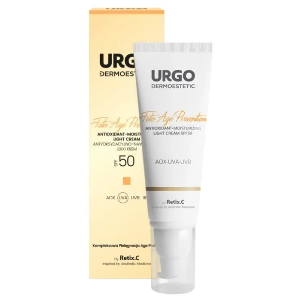 Urgo Dermoestetic Foto Age Prevention, Antyoksydacyjno-nawilżający lekki krem, SPF50, 45ml