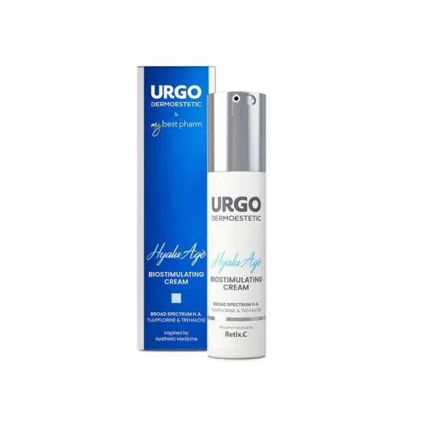 Urgo Dermoestetic Hyalu Age, Biostymulujący krem do twarzy, szyi i dekoltu, 50 ml