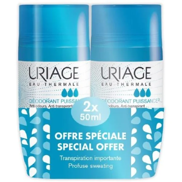 Uriage antyperspirantnt roll-on, 2 x 50 ml