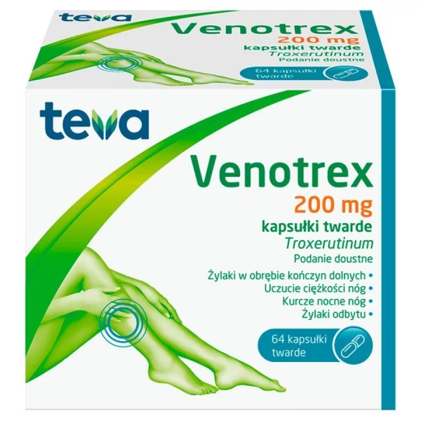 Venotrex 200 mg, 64 kapsułki twarde