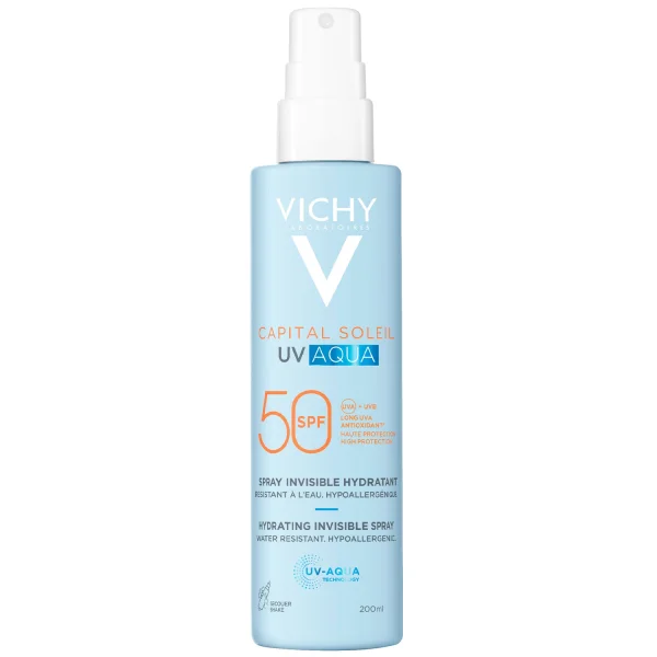 Vichy Capital Soleil UV-Aqua, ochronna mgiełka do twarzy i ciała, SPF 50, 200 ml