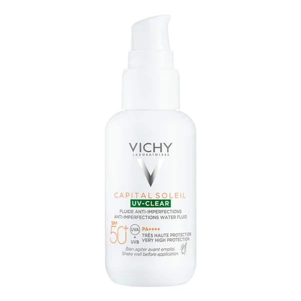 Vichy Capital Soleil UV-Clear, fluid przeciw niedoskonałościom, SPF 50+, 40 ml
