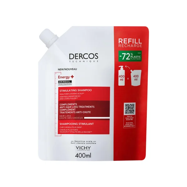 Vichy Dercos Energy+, szampon wzmacniający włosy, zapas, 400 ml