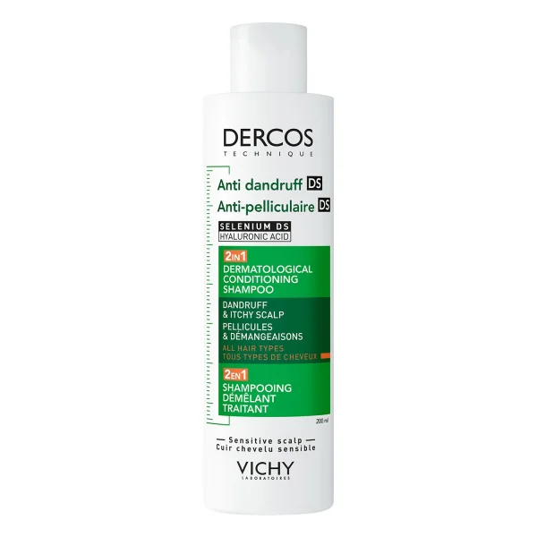 Vichy Dercos Anti Dandruff DS, szampon przeciwłupieżowy z odżywką 2w1, 200 ml