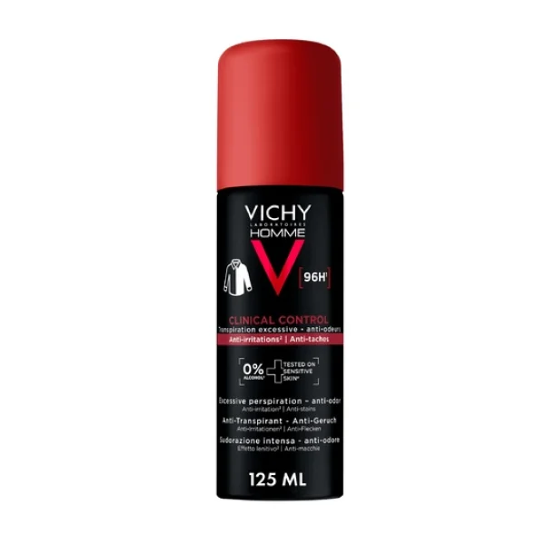 Vichy Homme Clinical Control, antyperspirant dla mężczyzn w aerozolu 96h, 125 ml