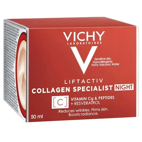 Vichy Liftactiv Collagen Specialist, krem przeciwstarzeniowy na noc, 50 ml