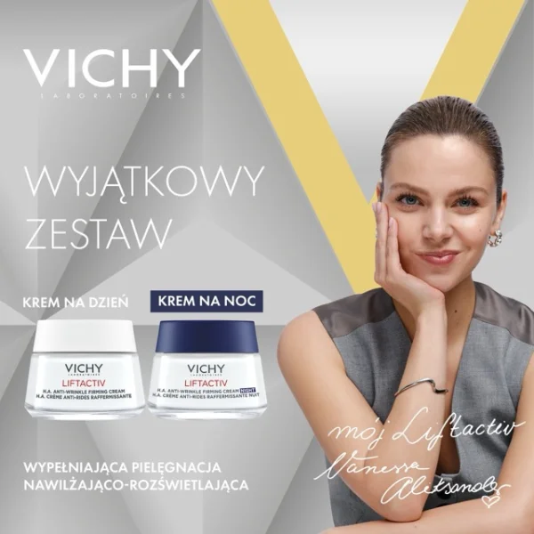 Zestaw Vichy Liftactiv Supreme, przeciwzmarszczkowy krem ujędrniający na dzień, 50 ml + przeciwzmarszczkowy krem ujędrniający na noc, 50 ml