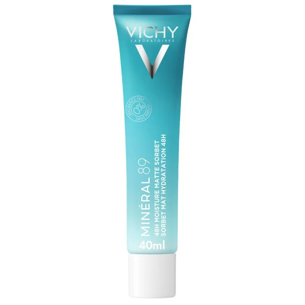 Vichy Mineral 89, krem-sorbet nawilżający 48h, matowe wykończenie, 40 ml