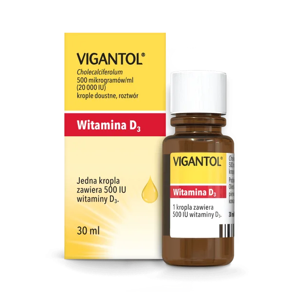 Vigantol 20 000IU, krople doustne, roztwór, 30 ml