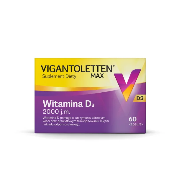 Vigantoletten Max, witamina D3 2000 j.m., 60 kapsułek