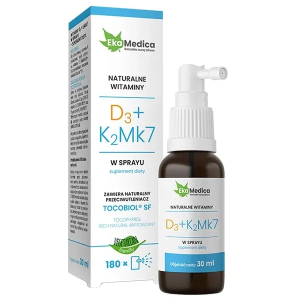EkaMedica Naturalne witaminy D3 + K2MK7, spray, 30 ml
