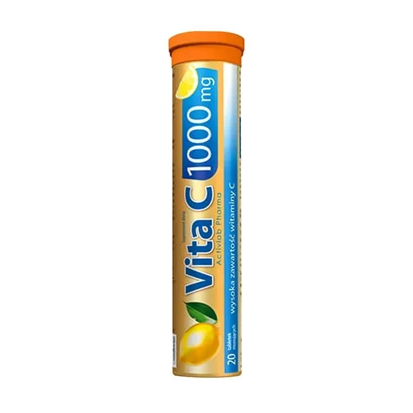 Vita C 1000 mg, Activlab Pharma, smak cytrynowy, 20 tabletek musujących