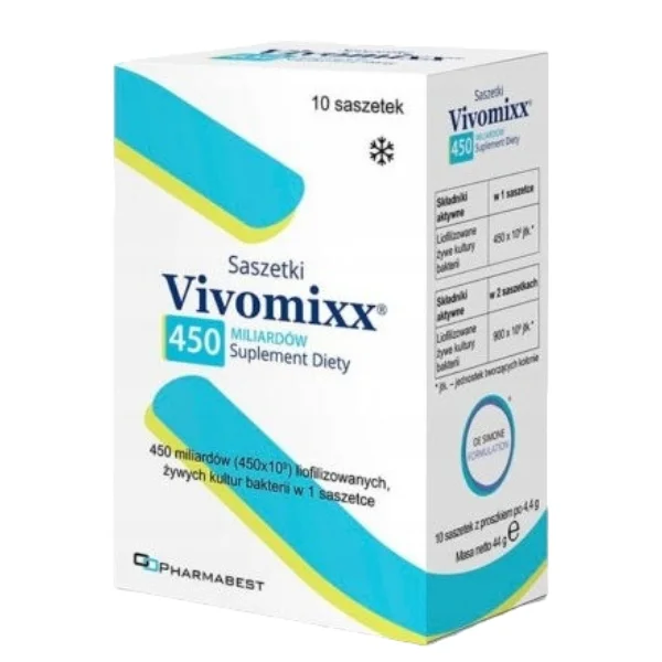 Vivomixx Saszetki 450 miliardów, proszek do sporządzania zawiesiny doustnej, 10 saszetek