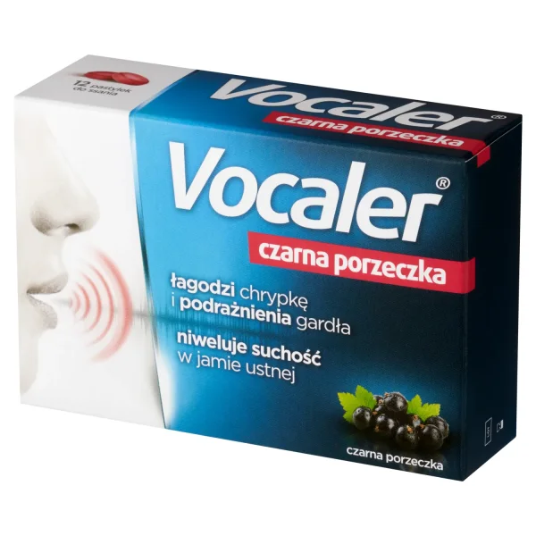 Vocaler, czarna porzeczka, 12 pastylek do ssania