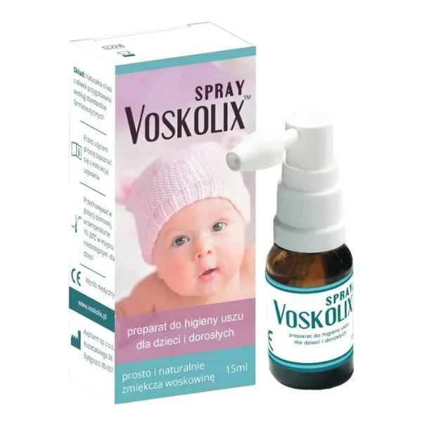 Voskolix, spray do higieny uszu dla dzieci i dorosłych, 15 ml