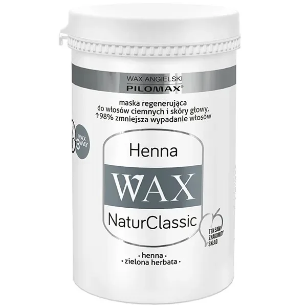 Wax Pilomax Natur Classic, Henna, maska regenerująca do włosów ciemnych i skóry głowy, 480 ml