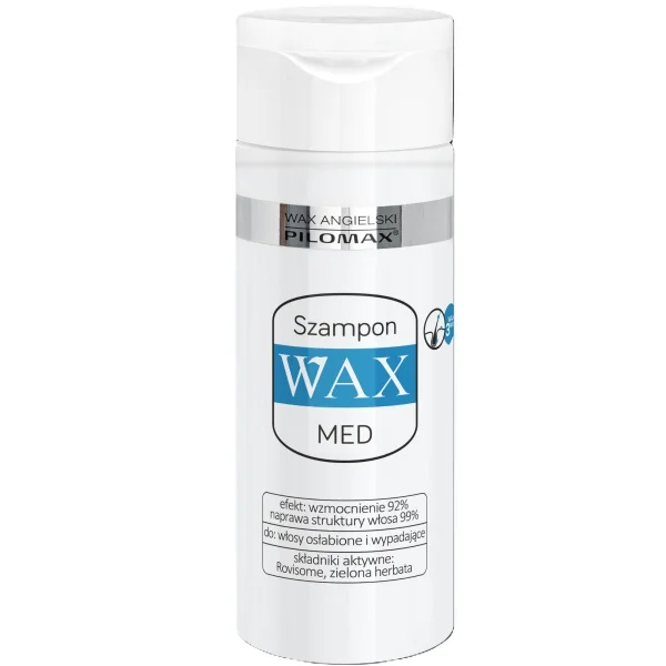 Pilomax Med Wax, szampon wzmacniający przeciw wypadaniu włosów, sucha i wrażliwa skóra głowy, 150 ml