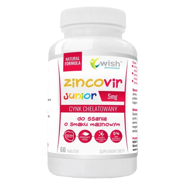 Wish Cynk Junior, 60 tabletek do ssania