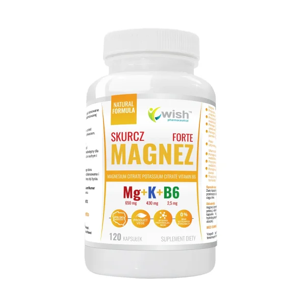 Wish Skurcz Magnez Forte, Mg + K + B6, 120 kapsułek