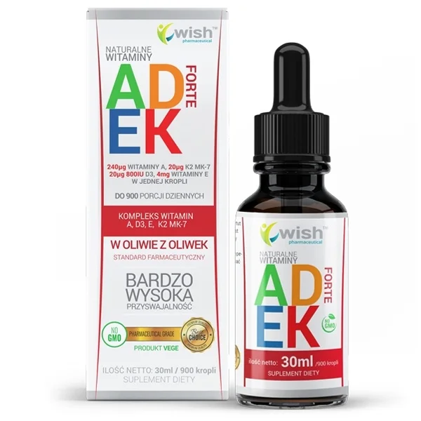 Wish ADEK Forte, kompleks witamin, 30 ml
