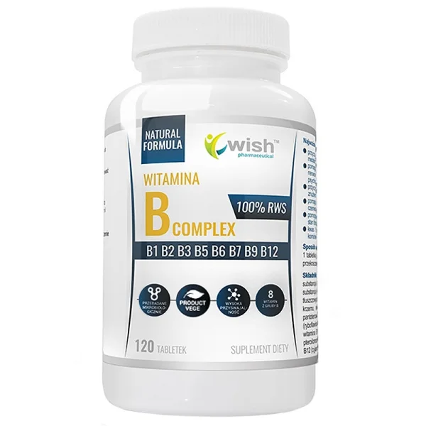 Wish, Witamina B Complex, 120 tabletek