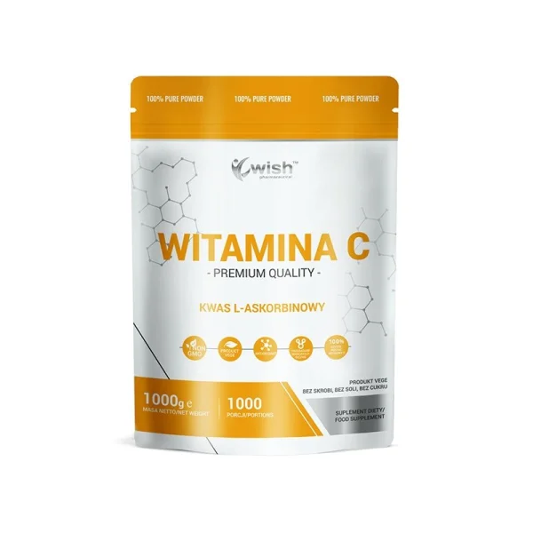 Wish Witamina C, kwas L-Askorbinowy w proszku, 1000 g