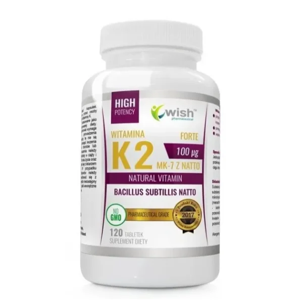 Wish Witamina K2 MK-7 z natto 100 µg, 120 tabletek