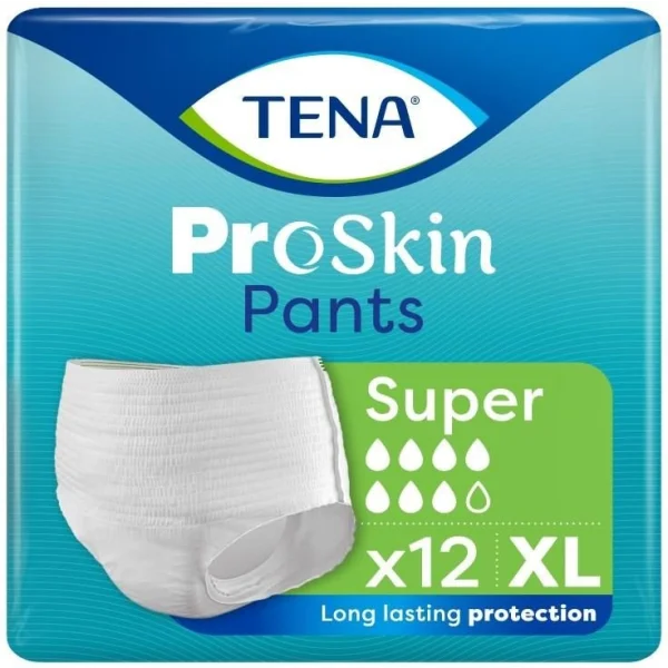 Tena Pants ProSkin, majtki chłonne, rozmiar XL, 120-160 cm, Super, 12 sztuk