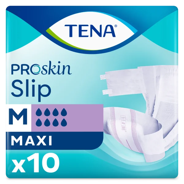 Tena Slip ProSkin, pieluchomajtki, rozmiar M, 73-122 cm, Maxi, 10 sztuk