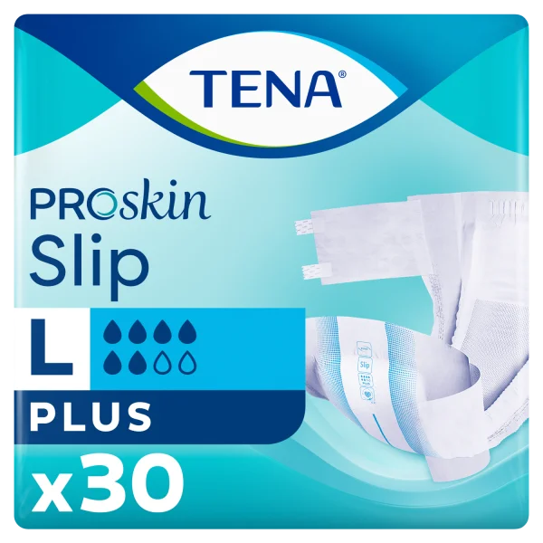 Tena Slip ProSkin, pieluchomajtki, rozmiar L, 92-144 cm, Plus, 30 sztuk