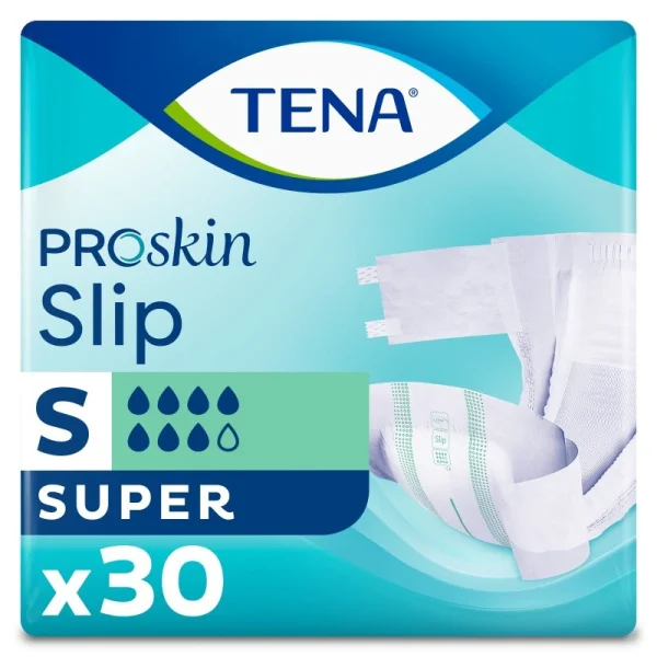 Tena Slip ProSkin, pieluchomajtki, rozmiar S, 56-85 cm, Super, 30 sztuk