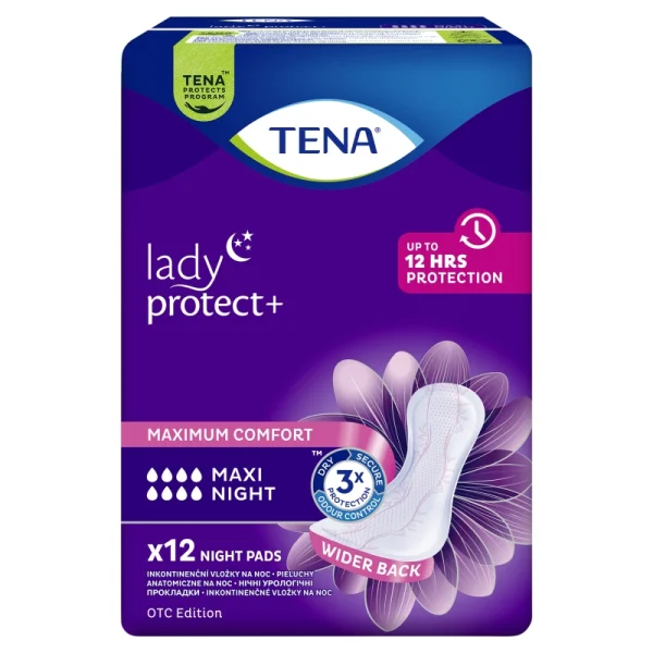 Tena Lady, podpaski specjalistyczne, Maxi Night, 12 sztuk