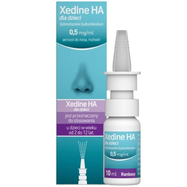 Xedine HA dla dzieci 0,5 mg/ ml, aerozol do nosa dla dzieci 2-12 lat, 10 ml