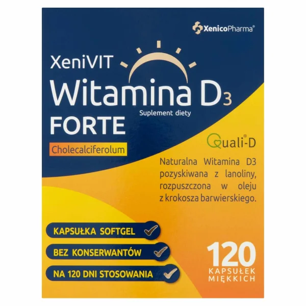 XeniVit Witamina D3 4000 IU Forte, 120 kapsułek