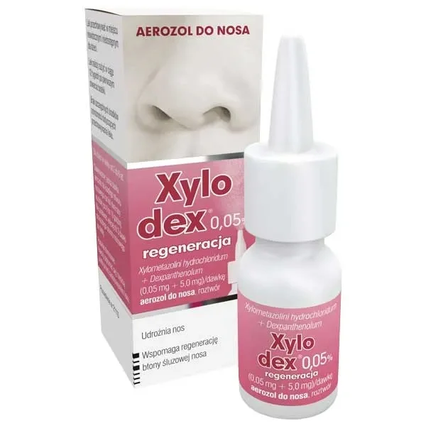 Xylodex 0,05% 0,05 mg + 5 mg, aerozol do nosa, dla dzieci od 2-6 lat, 10 ml