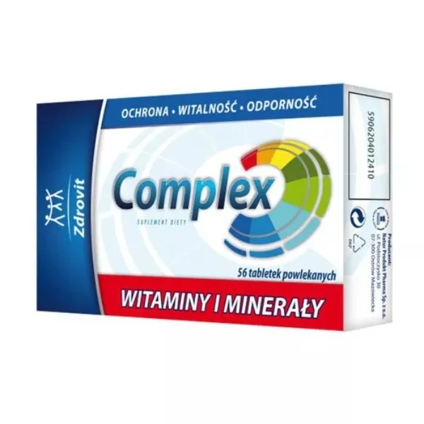 Zdrovit Complex witaminy i minerały, 56 tabletek powlekanych