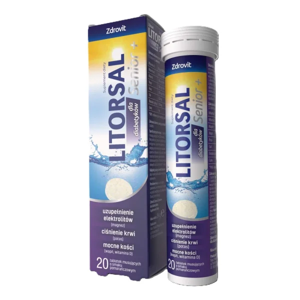 Zdrovit Litorsal Senior+ dla diabetyka , 20 tabletek musujących