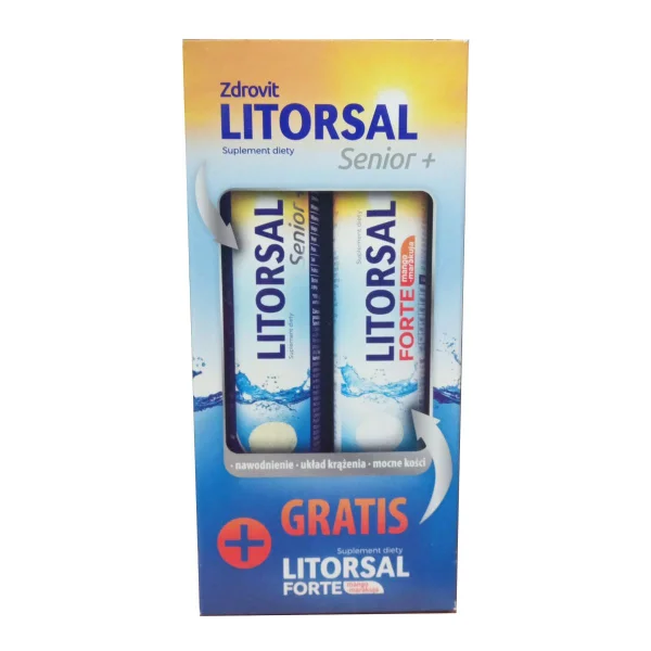 Zdrovit Litorsal Senior+, 24 tabletki musujące + Litorsal Forte, 20 tabletek musujących