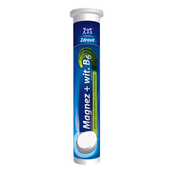 Zdrovit Magnez + Witamina B6, smak cytrynowy, 24 tabletki musujące