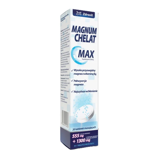 Zdrovit Magnum Chelat Max, 20 tabletek musujących