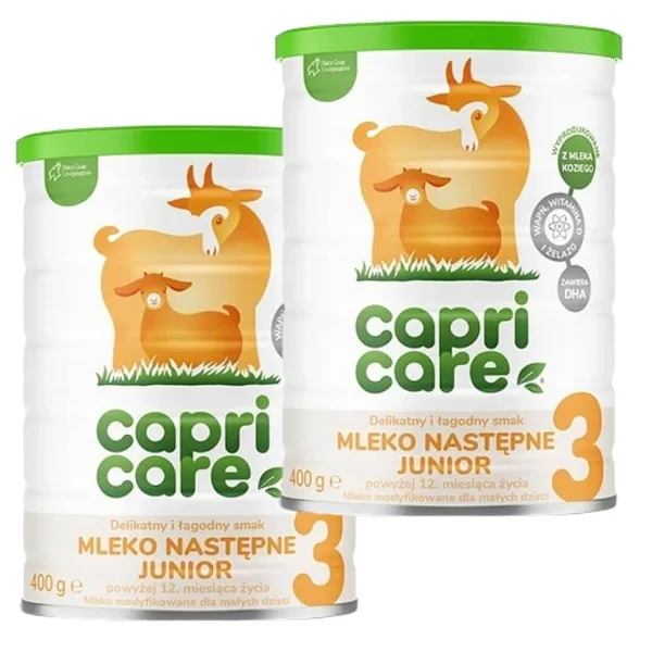 Zestaw 2 x Capricare 3, mleko modyfikowane na mleku kozim, powyżej 12 miesiąca, 400 g