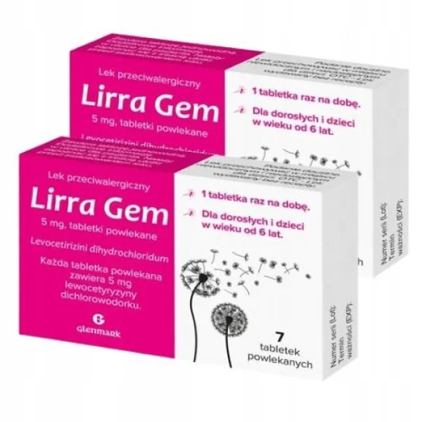 ZESTAW 2 x Lirra Gem 5 mg, 7 tabletek powlekanych