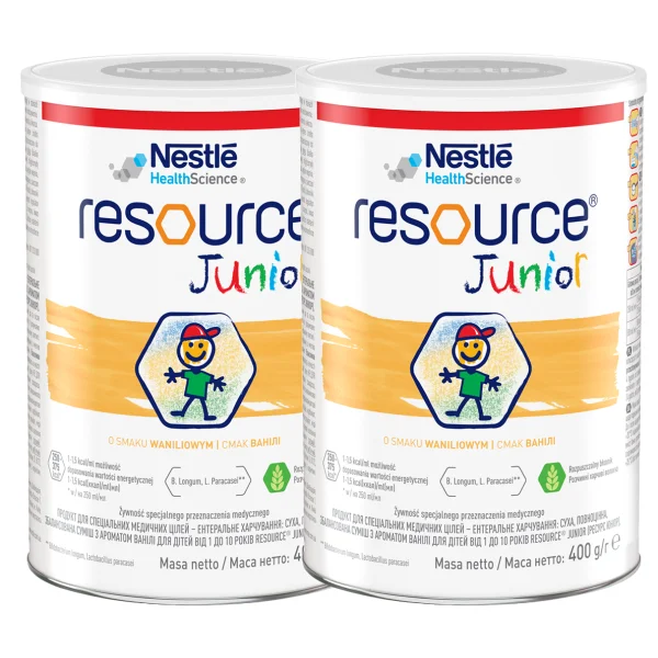 ZESTAW 2 x Resource Junior, preparat odżywczy powyżej 1 roku, smak waniliowy, 400 g