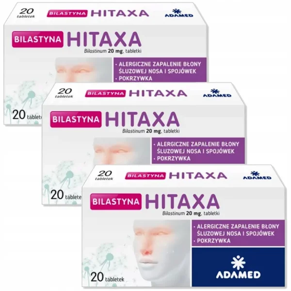 ZESTAW 3 x Bilastyna Hitaxa 20 mg, 20 tabletek