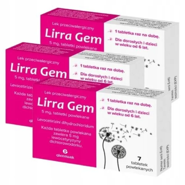 ZESTAW 3 x Lirra Gem 5 mg, 7 tabletek powlekanych