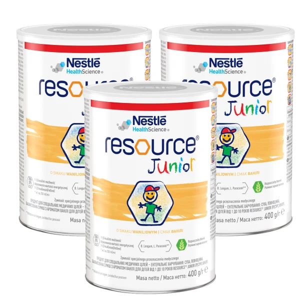 ZESTAW 3 x Resource Junior, preparat odżywczy powyżej 1 roku, smak waniliowy, 400 g